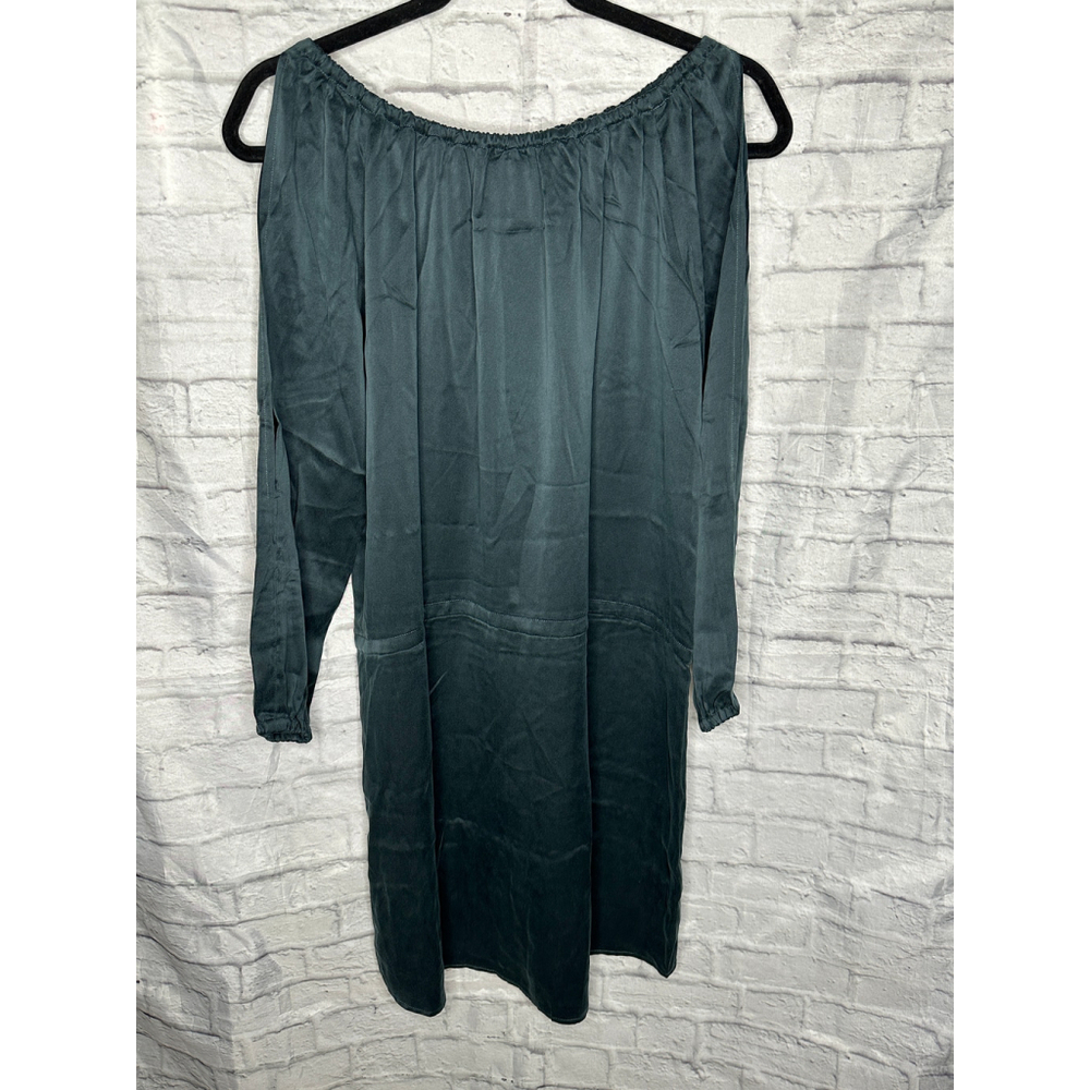 Chaser NWT Green Tencel Off Shoulder Boho Tunic Mini Dress Medium - Picture 2 of 8